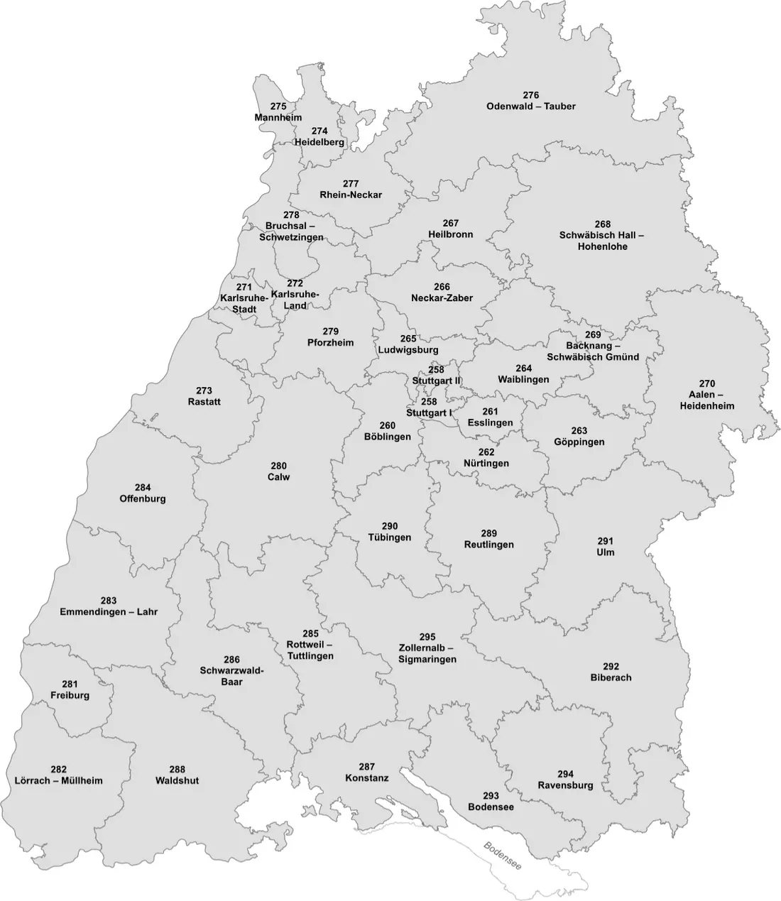 © Statistisches Landesamt Baden-Württemberg, Stuttgart 2020, Wahlkreiskarte für die Bundestagswahl 2021 © Kartengrundlage GfK GeoMarketing GmbH, RegioGraph2019 © Statistisches Landesamt Baden-Württemberg, Stuttgart 2020, Wahlkreiskarte für die Bundestagswahl 2021 © Kartengrundlage GfK GeoMarketing GmbH, RegioGraph2019