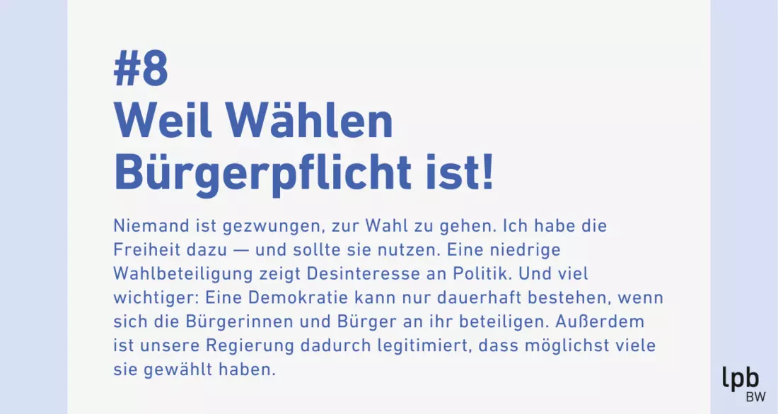 9 Gründe zu wählen