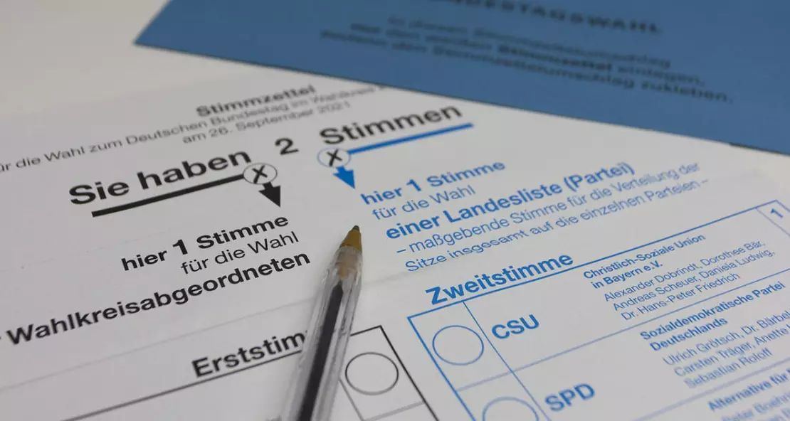 Beispiel eines Wahlzettels für die Bundestagswahl. Foto: Pixabay | Shutter_Speed Beispiel eines Wahlzettels für die Bundestagswahl.