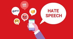 Symbolfoto für Hate Speech. Grafik: LpB BW via Canva. Smartphone und Hasskommentare. Symbolfoto für Hate Speech. Grafik: LpB BW via Canva.