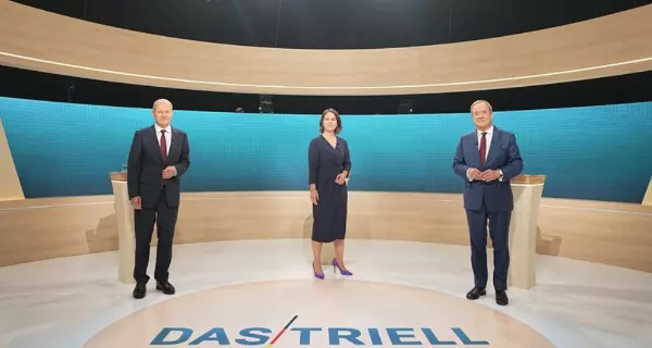 TV-Triell auf ARD/ZDF am 12. September 2021 (Screenshot), Quelle: tagesschau.de