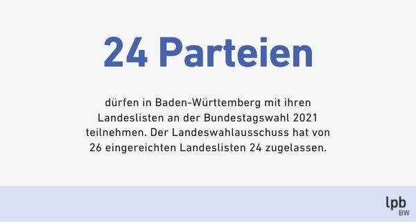 24 Parteien mit Landeslisten