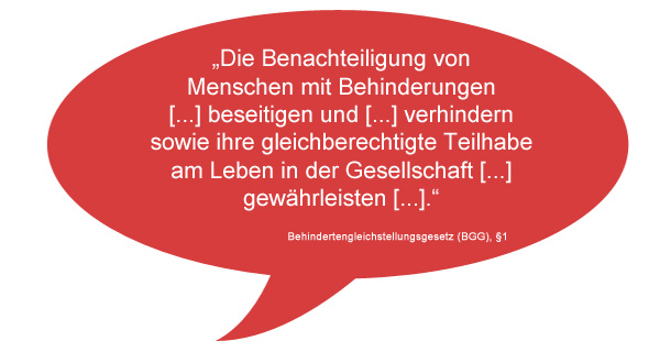Behindertengleichstellungsgesetz § 1. Foto: LpB.